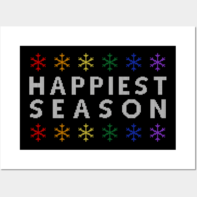 Happiest Season Ugly Sweater (Rainbow) Wall Art by Queerdelion